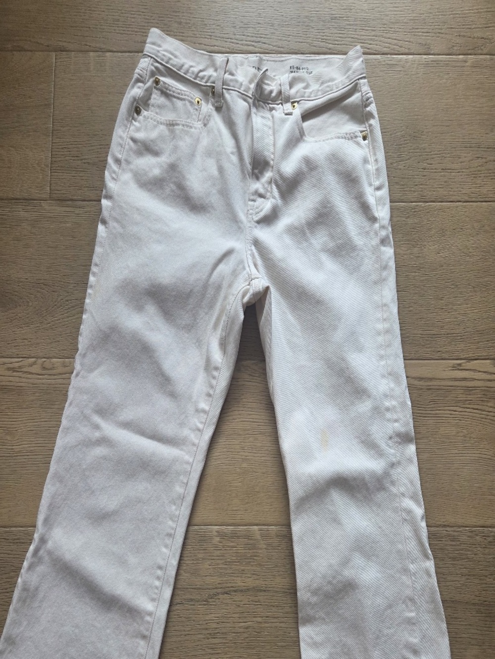 J.Crew 84 Kick Out Jeans-Cream Off White Raw Hem Flare -27